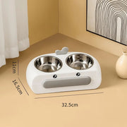 Duck Design Pet Double Bowl Plastic Kitten Dog Food Drinking Tray Feeder Cat Feeding Pet Supplies Accessories