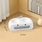 Duck Design Pet Double Bowl Plastic Kitten Dog Food Drinking Tray Feeder Cat Feeding Pet Supplies Accessories