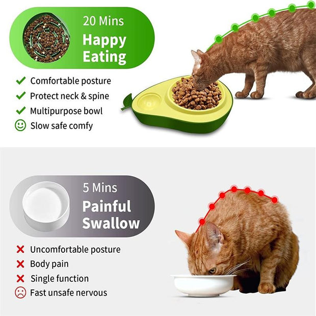 Automatic Drinking Water Bottle Pet Feeder Avocado Shape Kitten Slow Food Feeding Bowl Small Pets Feeder